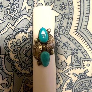 Vintage native turquoise sterling silver ring